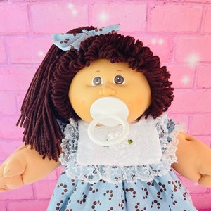 RARE Vintage Cabbage Patch Kids, 1985 pacifier girl collector doll brown hair eyes, Ut HTF cabbage patch dolls gift for mom girls retro toys