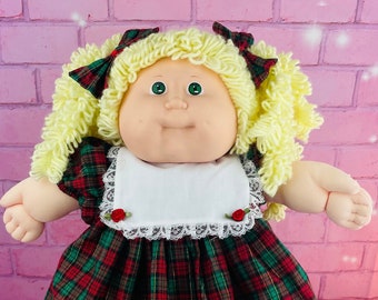 RARE Cabbage Patch kid vintage 1988 collector doll popcorn blonde tongue HTF green eyes custom dress KT Vintage toys gift for little girls