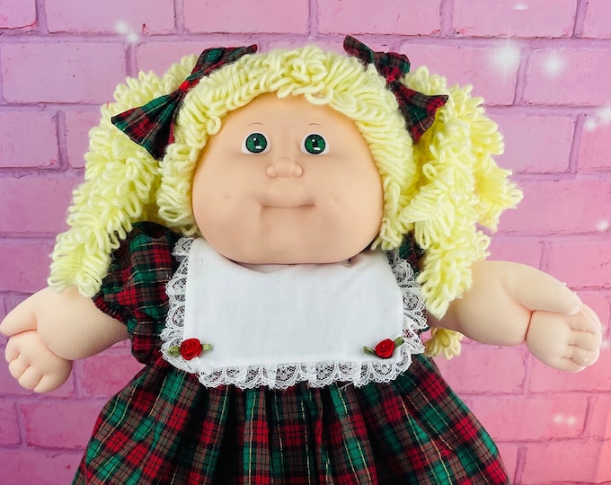 RARE Cabbage Patch kid vintage 1988 collector doll popcorn blonde tongue HTF green eyes custom dress KT Vintage toys gift for little girls