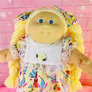 Vintage Cabbage Patch kids collector doll girl, blonde long re-rooted hair cabbage Patch dolls, Gift for girls mom 1980s retro toys, RARE