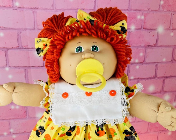 Cabbage Patch Doll Vintage 1985 Red Hair Collector Doll Pacifier Halloween Dress Autumn Redhead Blue Eyes Dolls Gift READ DESCRIPTION