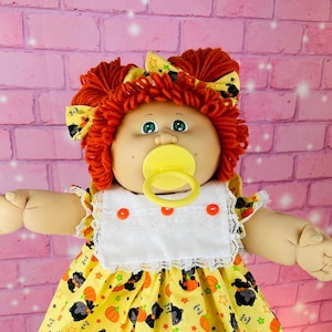 Cabbage Patch Doll Vintage 1985 Red Hair Collector Doll Pacifier Halloween Dress Autumn Redhead Blue Eyes Dolls Gift READ DESCRIPTION