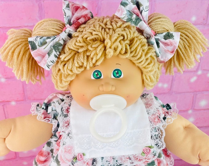 Cabbage patch doll 1985 pacifier girl vintage cabbage patch kids beige hair collector dolls 1980s gift for girls mom toys READ DESCRIPTION