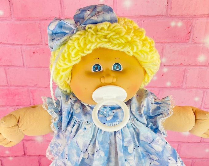 Cabbage Patch kids Vintage Dolls 1984 Blonde Hair Pacifier Girl Collector Doll Dress CPK Gift KT Factory Little Girls 1980's Toys