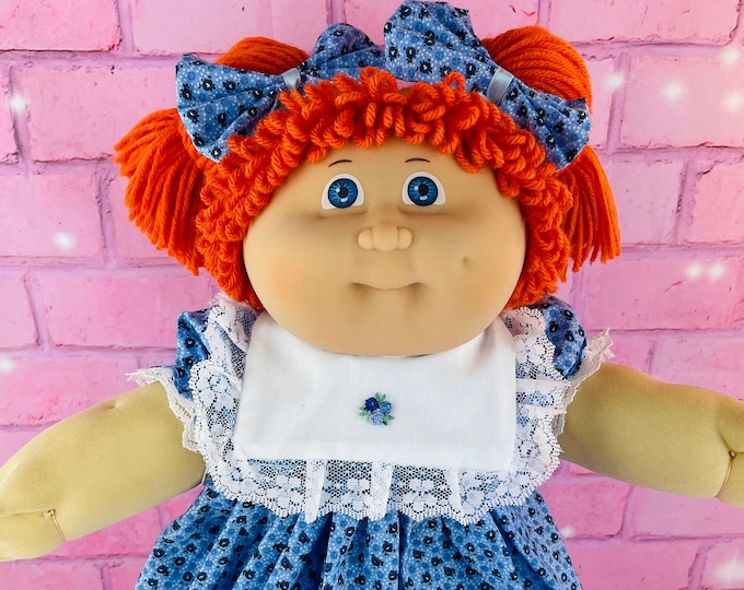 Jesmar Cabbage patch doll red hair, blue eyes, cowboy boots, dress, HTF, rare collector, doll, cabbage patch kids gifts for girls mom toys