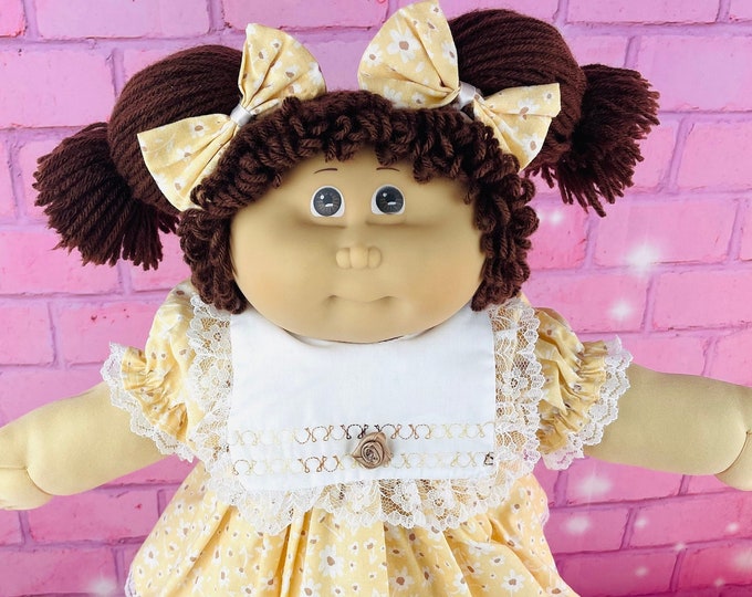 Jesmar cabbage patch kids brown hair eyes dress vintage condition 1984 collector dolls gift for girls cpk dolls Spain HTF Cabbage Patch Doll