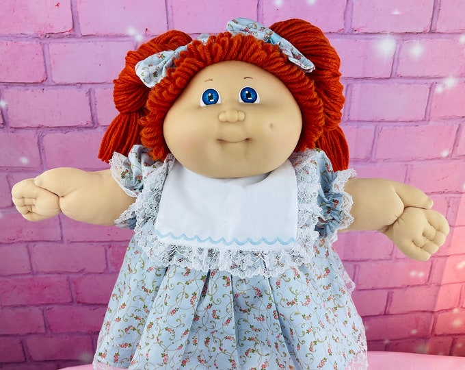 Cabbage Patch kid vintage doll red hair blue eyes girl P factory 1983 custom dress gifts for girls