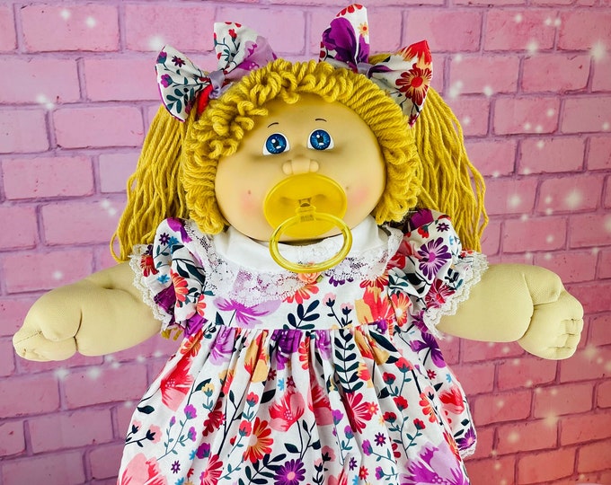 Cabbage Patch Kids Vintage 1985 Butter Scotch Blonde Hair Girl Collector Doll Pacifier CPK Gift for Girls Little Girls 1980's Toys