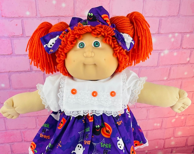 Jesmar cabbage patch kid collector doll vintage dolls green eyes red hair Halloween dress Cabbage Patch doll gift for girls