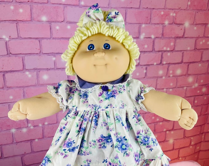 Cabbage Patch Kids Vintage Dolls 1984 Blonde Hair Girl Collector Doll Dress CPK Gift OK Factory Little Girls 1980's Toys