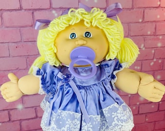 Cabbage Patch Kids Doll Girl Blonde Hair 1984 Vintage Pacifier Blue Eye Gift for young girls Collector Dolls 1980 Toys KT Factory