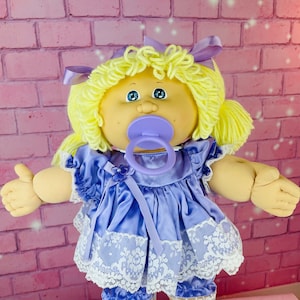 Cabbage Patch Kids Doll Girl Blonde Hair 1984 Vintage Pacifier Blue Eye Gift for young girls Collector Dolls 1980 Toys KT Factory