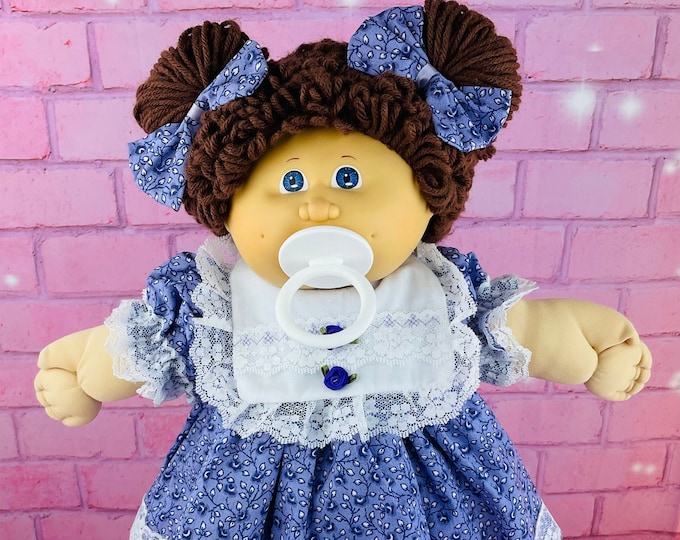 Cabbage Patch Kids Vintage 1984 Vintage Brown Hair Girl Blue eyes Collector Doll Girl Toys CPK Pacifier Toys Like New