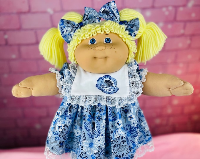 Vintage 1985 Jesmar Cabbage Patch Kid Doll: Blonde Ponytails, Blue Eyes Girl