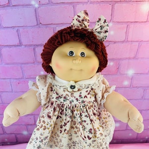 Cabbage Patch kid vintage 1984 brown hair girl OK short hair auburn novelty gift Cabbage Patch doll gift for a little girls retro 1980s