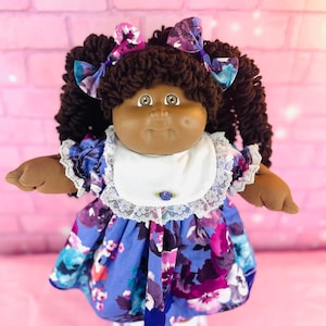 Vintage 1985 Cabbage Patch Kid Girl Doll, African American Girl, Custom a reroot AA