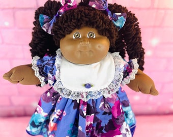Vintage 1985 Cabbage Patch Kid Girl Doll, African American Girl, Custom a reroot AA