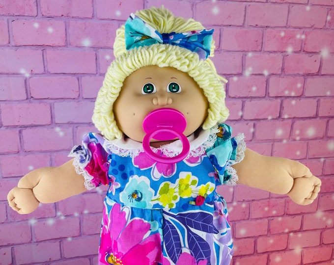 Cabbage Patch Kids Vintage Dolls 1985 Pacifier Blonde Hair Girl Green Eyes Collector Doll CPK Gift OK Factory Little Girls 1980's Toys