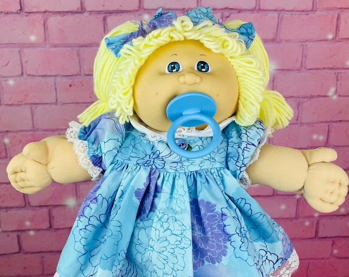 Cabbage Patch Kids Doll Girl Blonde Hair 1985 Vintage LIKE NEW Pacifier Blue Eye Gift for young girls Collector Dolls 1980 Toys KT Factory