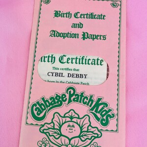 Vintage Cabbage Patch Birth Certificate Collector, Doll OK Beige Hair ...