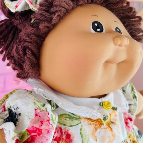Cabbage Patch shops kids girl doll 1983 first edition collector dolls brown hair brown eyes gift for young girls novelty gift Thanksgiving