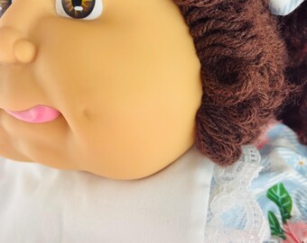Vintage Cabbage Patch Kid Doll: 1986 KT Factory, Brown Popcorn