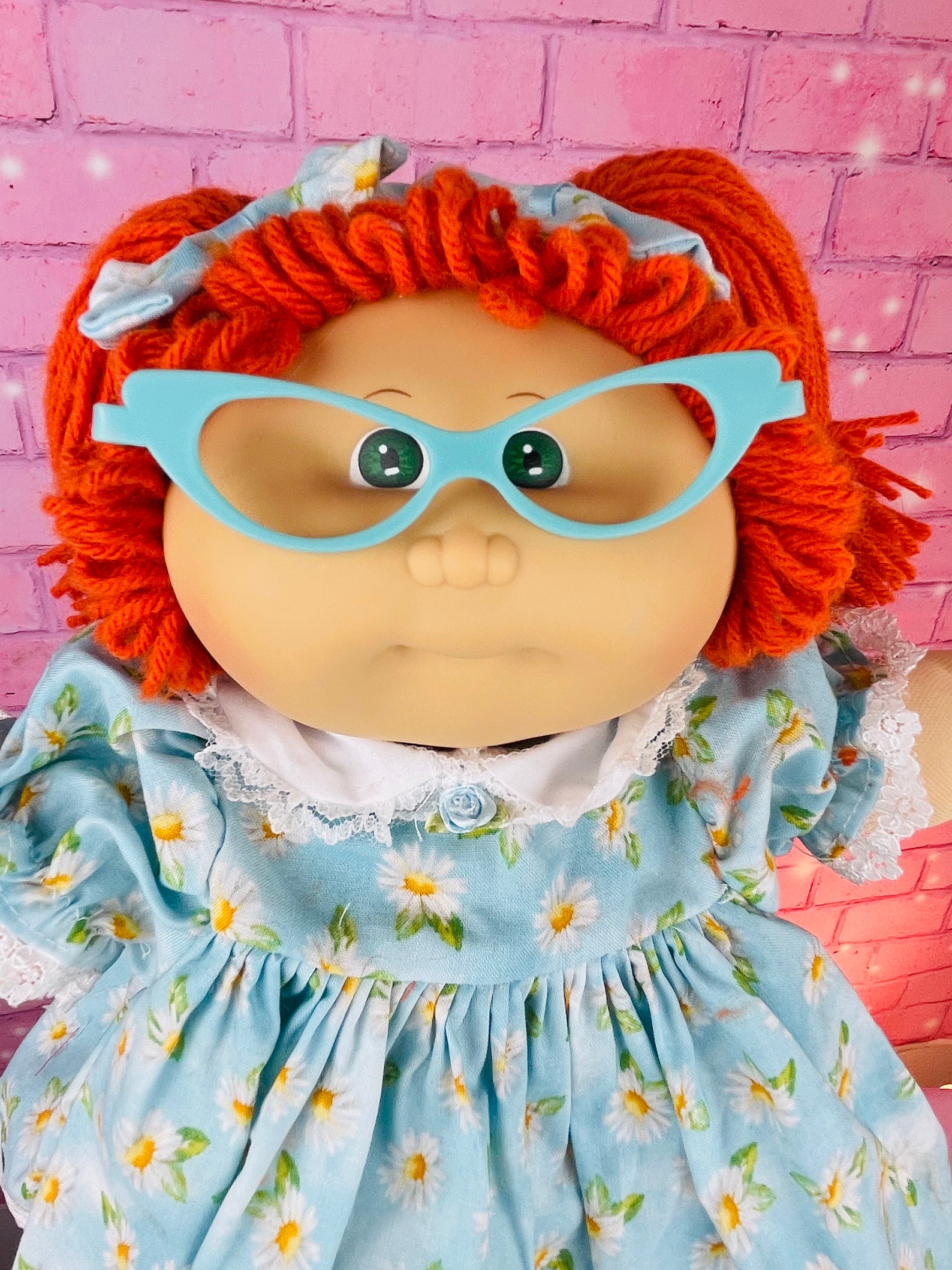 Cabbage Patch Doll Vintage 1984 Red Hair Glasses Dress Etsy