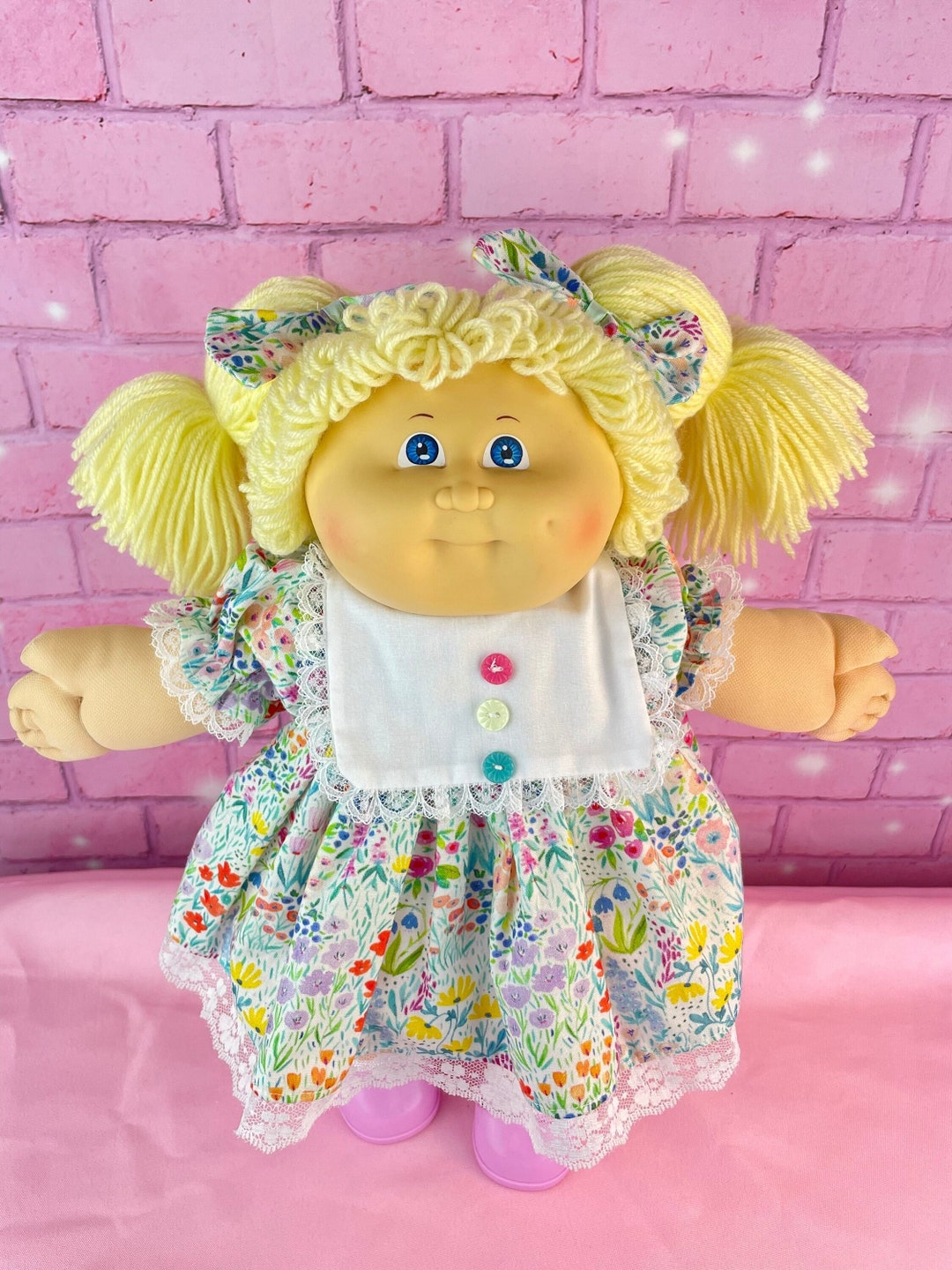 Vintage Cabbage Patch Kid, Girl, Doll 1985 UT Factory Blonde Hair, Blue