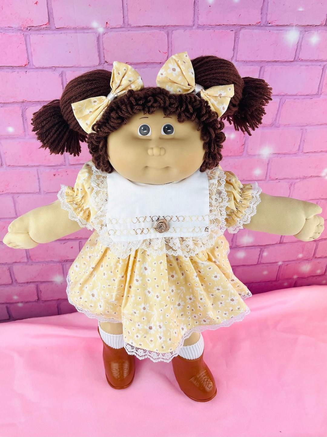 Jesmar Cabbage Patch Kids Brown Hair Eyes Dress Vintage Condition 1984