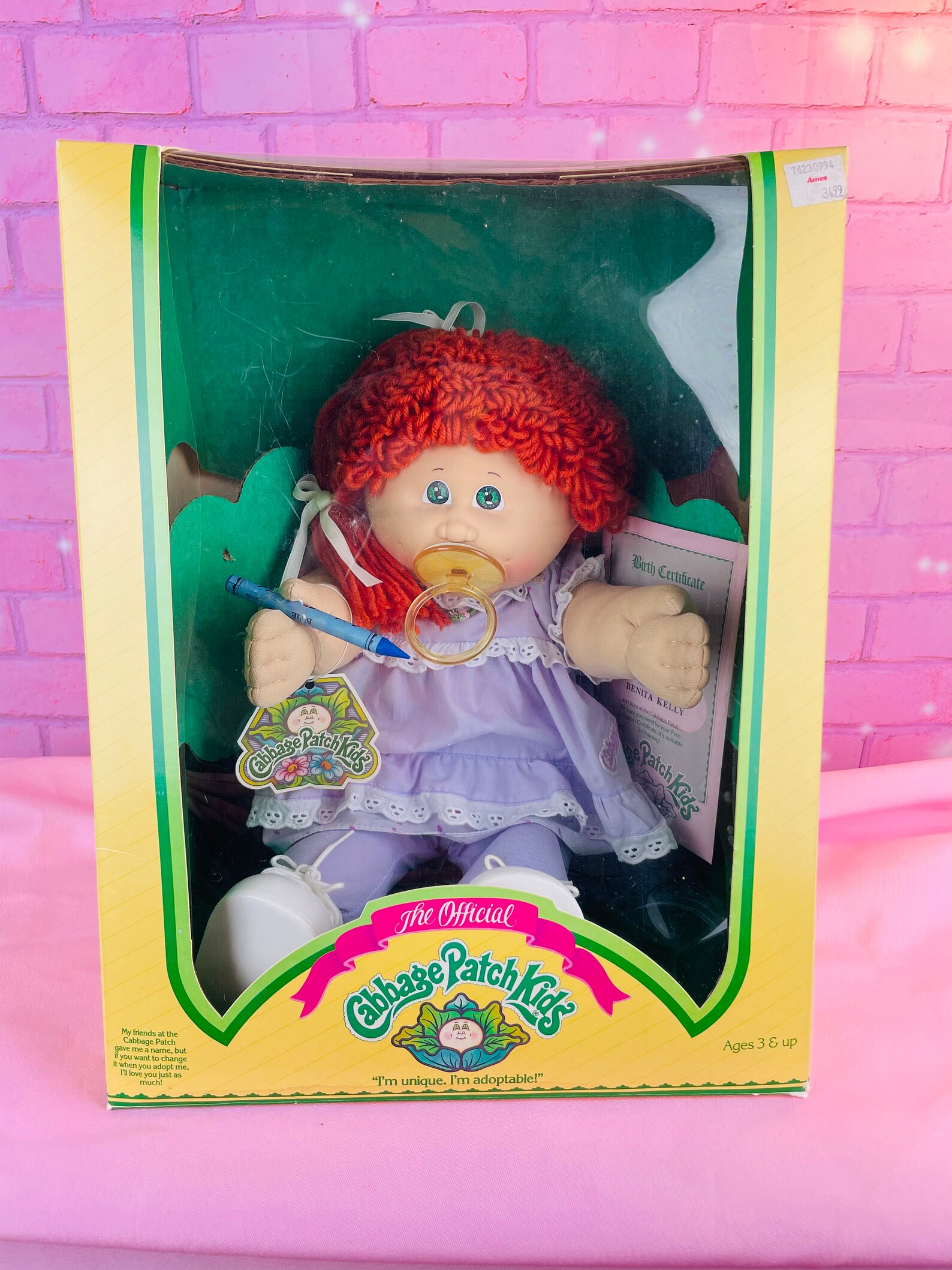 Cabbage Patch Kids in Box Vintage Doll Girl Red Hair HTF Etsy