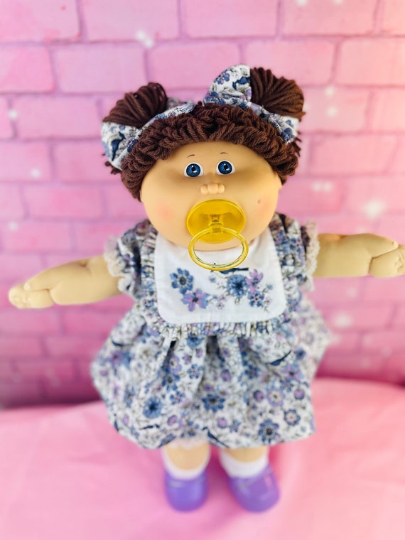 Vintage Cabbage Patch Kid Collector Doll 1985 P Factory Pacifier Girl Brown Hair Blue Eyes Dress Gifts for Girls Rare Collector Dolls Etsy Canada