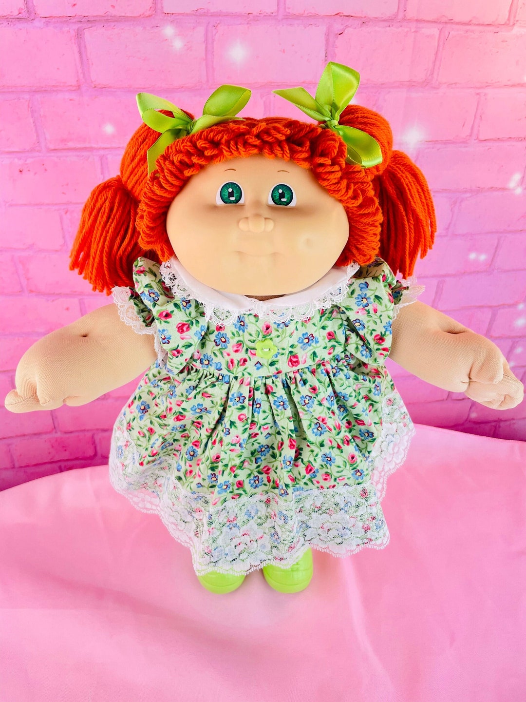 Cabbage Patch Kids Vintage 1985 Red Hair Collector Doll Redhead Green