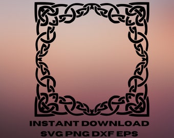 Celtic square border svg png - Scottish square border svg png - circle square svg png