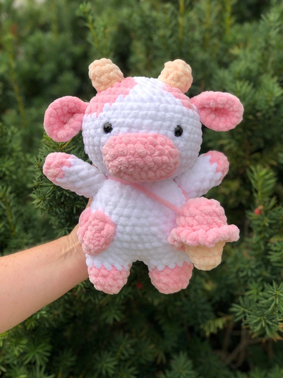 Crochet Strawberry Cow Plushie Etsy