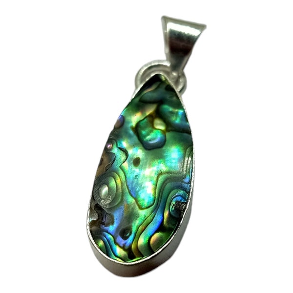 Abalone Shell Pendant, Abalone Gemstone Pandant,Anniversary gift,Handmade Pendant,Silver Plated Pendant, Gift For Her