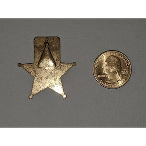 Vintage SHERIFF Toy Police Star Metal Tin Badge Fold over rare!