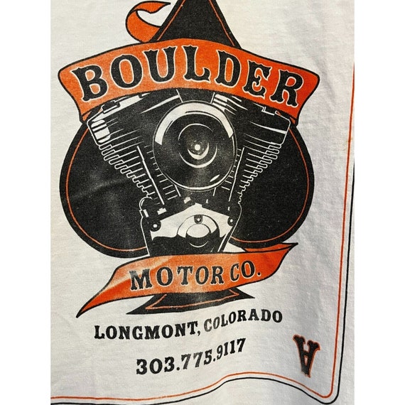 Vintage Boulder Motor Co Motorcycle Shop T-Shirt … - image 10