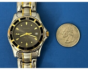 Bulova Marine Star  メンズウォッチ – 98B301 One Size Silver/Rose Gold/Blue Yellow Dial Silicone Strap Marine Star 96B431 | Bulova