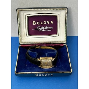 Vintage 1951 L1 BULOVA SELF WINDING Square Men&#39;s watch gold in original box