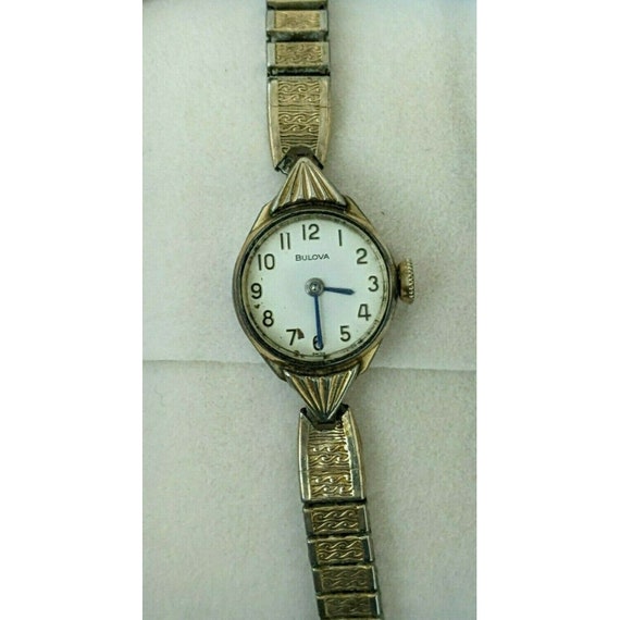 Vintage Bulova Ladies N8 1978 10K Gold RGP Deco C… - image 2