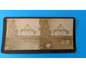 Vintage Wedding Stereoview Stereoscope Black & White Photo Antique