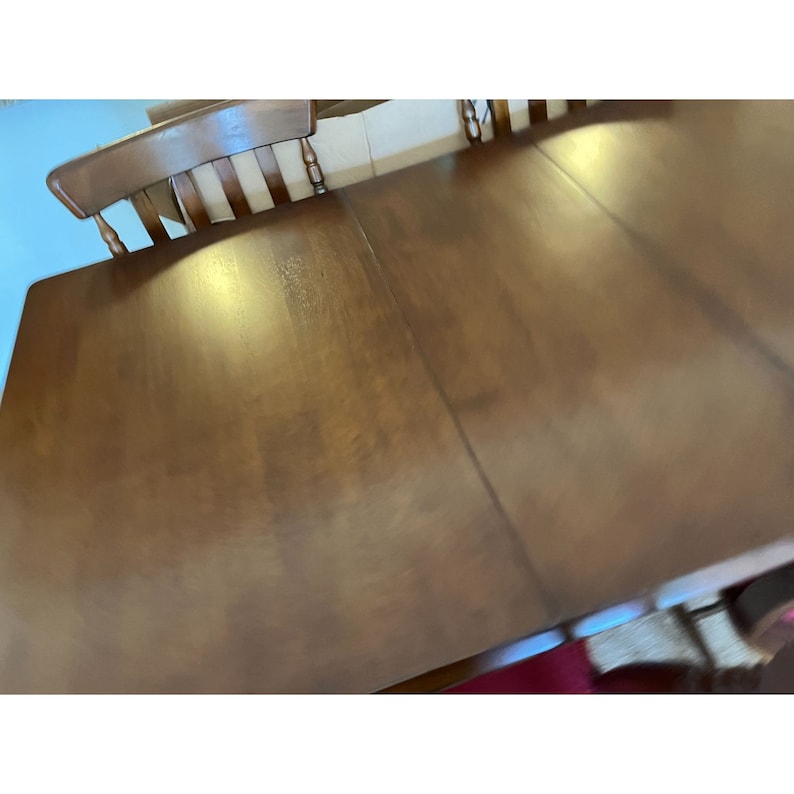 Thomasville Oak Dining Table Set W 4 Chairs Pads Leaf Extendable - Etsy