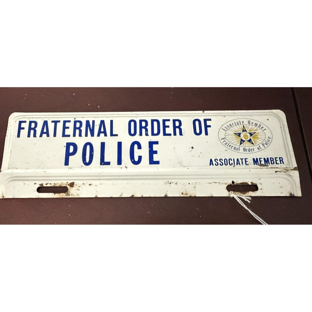 Old Associate Member Fraternal Order of Police Full License Plate ...