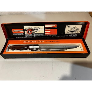 Vintage Regent Sheffield Automagic Slicer Knife Dynachrome Stainless Adjustable