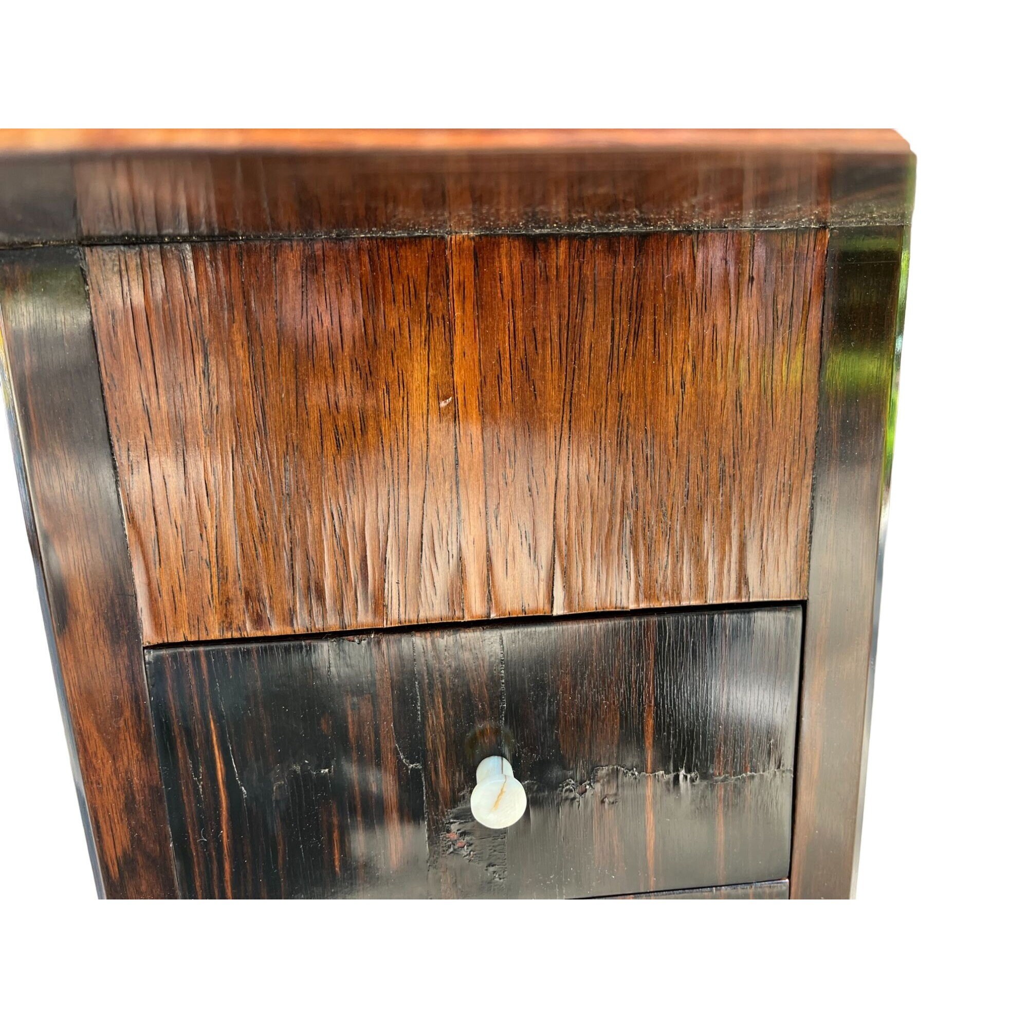 Vintage Mid Century Modern End Table Wood Veneer W Marble Table Top - Etsy