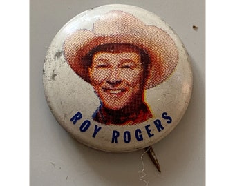 1953 Post Cereal Roy Rogers Premium Pinback Button ROY ROGERS