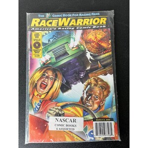 vintage lot 6 nascar car comics - Race Warrior #2 + sealed 2000