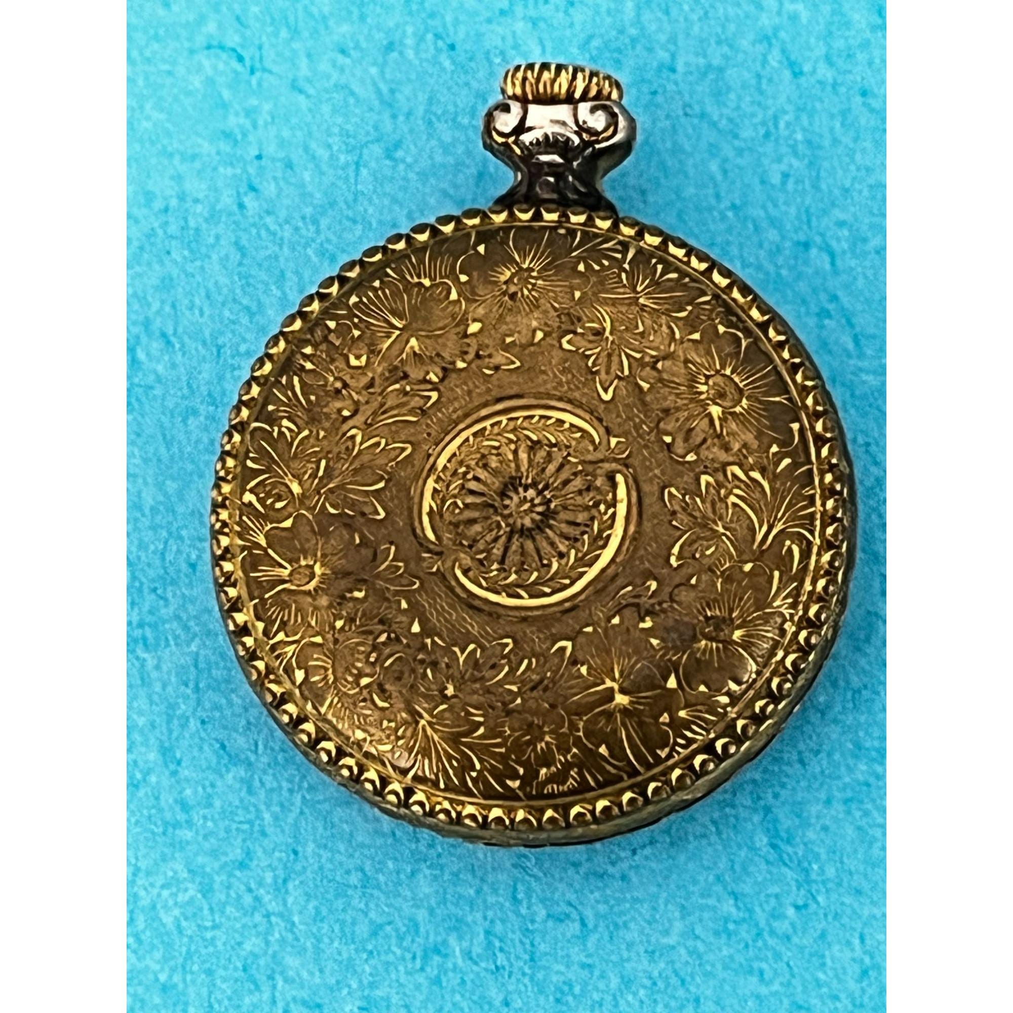 Vintage Womens Sheffield Swiss Made Gold Tone Pocket Watch 