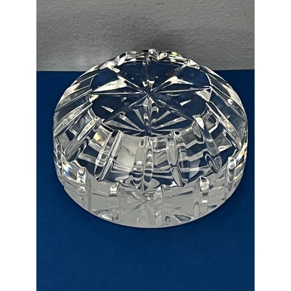 Vintage 1980s WATERFORD CRYSTAL Round PAPERWEIGHT Glass