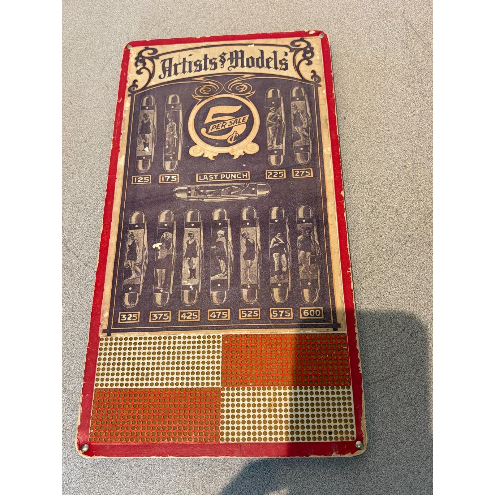 Antique Vintage Punch Board Game - Etsy display picture 1